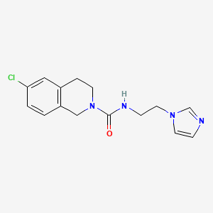 6-chloro-N-(2-imidazol-1-ylethyl)-3,4-dihydro-1H-isoquinoline-2-carboxamide