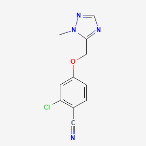 molecular formula C11H9ClN4O B7672035 2-Chloro-4-[(2-methyl-1,2,4-triazol-3-yl)methoxy]benzonitrile 