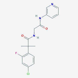 2-(4-chloro-2-fluorophenyl)-2-methyl-N-[2-oxo-2-(pyridin-3-ylamino)ethyl]propanamide