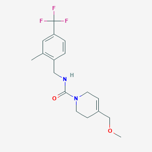 molecular formula C17H21F3N2O2 B7672072 4-(methoxymethyl)-N-[[2-methyl-4-(trifluoromethyl)phenyl]methyl]-3,6-dihydro-2H-pyridine-1-carboxamide 