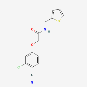 molecular formula C14H11ClN2O2S B7672099 2-(3-chloro-4-cyanophenoxy)-N-(thiophen-2-ylmethyl)acetamide 