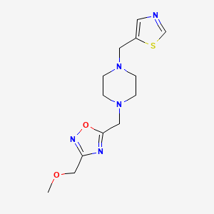 molecular formula C13H19N5O2S B7672124 3-(Methoxymethyl)-5-[[4-(1,3-thiazol-5-ylmethyl)piperazin-1-yl]methyl]-1,2,4-oxadiazole 