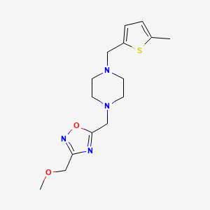 molecular formula C15H22N4O2S B7672139 3-(Methoxymethyl)-5-[[4-[(5-methylthiophen-2-yl)methyl]piperazin-1-yl]methyl]-1,2,4-oxadiazole 