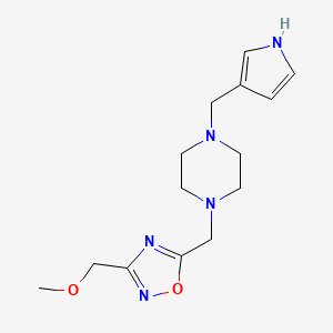 molecular formula C14H21N5O2 B7672161 3-(methoxymethyl)-5-[[4-(1H-pyrrol-3-ylmethyl)piperazin-1-yl]methyl]-1,2,4-oxadiazole 