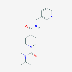 molecular formula C17H26N4O2 B7672175 1-N-methyl-1-N-propan-2-yl-4-N-(pyridin-3-ylmethyl)piperidine-1,4-dicarboxamide 