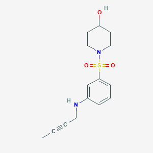 molecular formula C15H20N2O3S B7672220 1-[3-(But-2-ynylamino)phenyl]sulfonylpiperidin-4-ol 