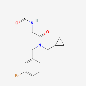 molecular formula C15H19BrN2O2 B7672231 2-acetamido-N-[(3-bromophenyl)methyl]-N-(cyclopropylmethyl)acetamide 