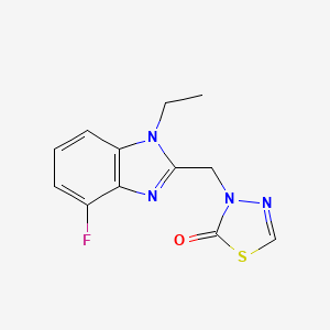 molecular formula C12H11FN4OS B7672259 3-[(1-Ethyl-4-fluorobenzimidazol-2-yl)methyl]-1,3,4-thiadiazol-2-one 