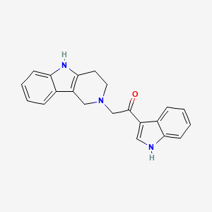 molecular formula C21H19N3O B7672286 1-(1H-indol-3-yl)-2-(1,3,4,5-tetrahydropyrido[4,3-b]indol-2-yl)ethanone 