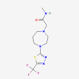 molecular formula C11H16F3N5OS B7672318 N-methyl-2-[4-[5-(trifluoromethyl)-1,3,4-thiadiazol-2-yl]-1,4-diazepan-1-yl]acetamide 