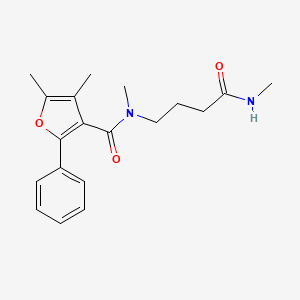 molecular formula C19H24N2O3 B7672450 N,4,5-trimethyl-N-[4-(methylamino)-4-oxobutyl]-2-phenylfuran-3-carboxamide 