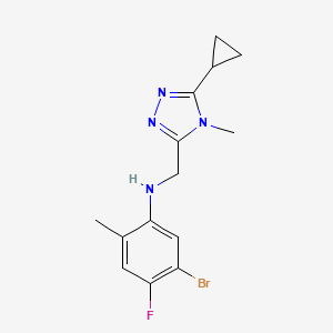 molecular formula C14H16BrFN4 B7672457 5-bromo-N-[(5-cyclopropyl-4-methyl-1,2,4-triazol-3-yl)methyl]-4-fluoro-2-methylaniline 