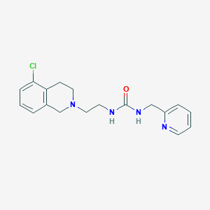 molecular formula C18H21ClN4O B7672484 1-[2-(5-chloro-3,4-dihydro-1H-isoquinolin-2-yl)ethyl]-3-(pyridin-2-ylmethyl)urea 