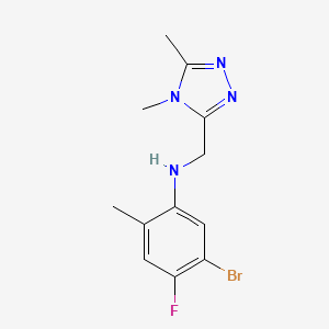 molecular formula C12H14BrFN4 B7672491 5-bromo-N-[(4,5-dimethyl-1,2,4-triazol-3-yl)methyl]-4-fluoro-2-methylaniline 