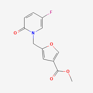 molecular formula C12H10FNO4 B7672494 Methyl 5-[(5-fluoro-2-oxopyridin-1-yl)methyl]furan-3-carboxylate 