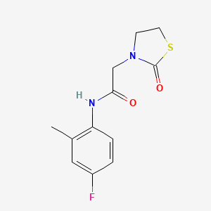 molecular formula C12H13FN2O2S B7672518 N-(4-fluoro-2-methylphenyl)-2-(2-oxo-1,3-thiazolidin-3-yl)acetamide 