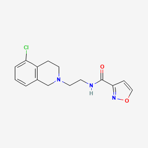 molecular formula C15H16ClN3O2 B7672525 N-[2-(5-chloro-3,4-dihydro-1H-isoquinolin-2-yl)ethyl]-1,2-oxazole-3-carboxamide 