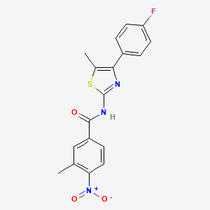 N-[4-(4-fluorophenyl)-5-methyl-1,3-thiazol-2-yl]-3-methyl-4-nitrobenzamide