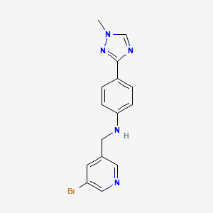 molecular formula C15H14BrN5 B7672594 N-[(5-bromopyridin-3-yl)methyl]-4-(1-methyl-1,2,4-triazol-3-yl)aniline 