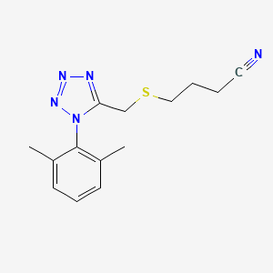 molecular formula C14H17N5S B7672610 4-[[1-(2,6-Dimethylphenyl)tetrazol-5-yl]methylsulfanyl]butanenitrile 