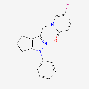 5-fluoro-1-[(1-phenyl-5,6-dihydro-4H-cyclopenta[c]pyrazol-3-yl)methyl]pyridin-2-one