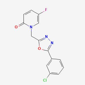 molecular formula C14H9ClFN3O2 B7672687 1-[[5-(3-Chlorophenyl)-1,3,4-oxadiazol-2-yl]methyl]-5-fluoropyridin-2-one 