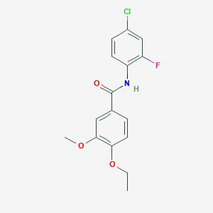 molecular formula C16H15ClFNO3 B7672721 N-(4-chloro-2-fluorophenyl)-4-ethoxy-3-methoxybenzamide 