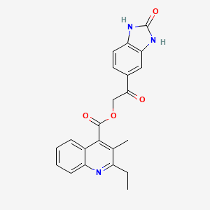 molecular formula C22H19N3O4 B7672724 [2-Oxo-2-(2-oxo-1,3-dihydrobenzimidazol-5-yl)ethyl] 2-ethyl-3-methylquinoline-4-carboxylate 