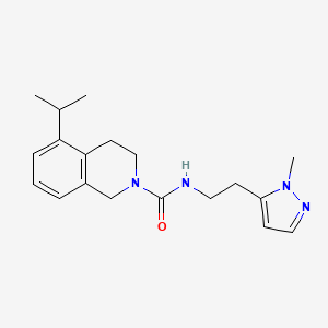 N-[2-(2-methylpyrazol-3-yl)ethyl]-5-propan-2-yl-3,4-dihydro-1H-isoquinoline-2-carboxamide