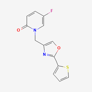 5-Fluoro-1-[(2-thiophen-2-yl-1,3-oxazol-4-yl)methyl]pyridin-2-one