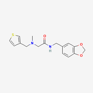 N-(1,3-benzodioxol-5-ylmethyl)-2-[methyl(thiophen-3-ylmethyl)amino]acetamide