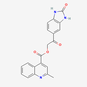 molecular formula C20H15N3O4 B7672762 [2-Oxo-2-(2-oxo-1,3-dihydrobenzimidazol-5-yl)ethyl] 2-methylquinoline-4-carboxylate 