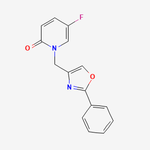 molecular formula C15H11FN2O2 B7672773 5-Fluoro-1-[(2-phenyl-1,3-oxazol-4-yl)methyl]pyridin-2-one 