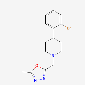 molecular formula C15H18BrN3O B7672774 2-[[4-(2-Bromophenyl)piperidin-1-yl]methyl]-5-methyl-1,3,4-oxadiazole 