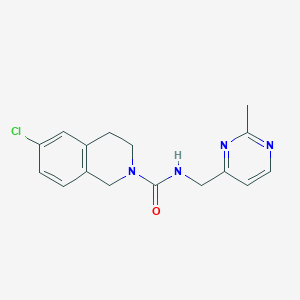 6-chloro-N-[(2-methylpyrimidin-4-yl)methyl]-3,4-dihydro-1H-isoquinoline-2-carboxamide