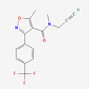 molecular formula C16H13F3N2O2 B7672799 N,5-dimethyl-N-prop-2-ynyl-3-[4-(trifluoromethyl)phenyl]-1,2-oxazole-4-carboxamide 