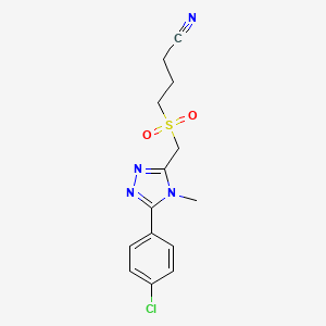 4-[[5-(4-Chlorophenyl)-4-methyl-1,2,4-triazol-3-yl]methylsulfonyl]butanenitrile