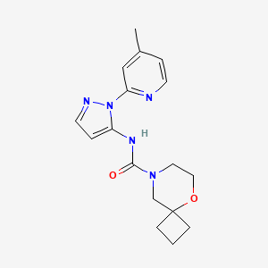 N-[2-(4-methylpyridin-2-yl)pyrazol-3-yl]-5-oxa-8-azaspiro[3.5]nonane-8-carboxamide