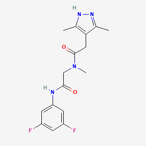 molecular formula C16H18F2N4O2 B7672900 N-[2-(3,5-difluoroanilino)-2-oxoethyl]-2-(3,5-dimethyl-1H-pyrazol-4-yl)-N-methylacetamide 