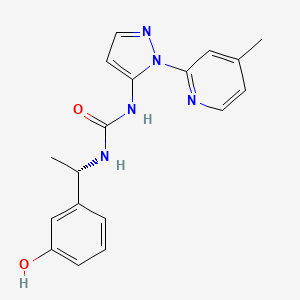 1-[(1S)-1-(3-hydroxyphenyl)ethyl]-3-[2-(4-methylpyridin-2-yl)pyrazol-3-yl]urea