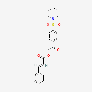 molecular formula C22H23NO5S B7672914 [2-oxo-2-(4-piperidin-1-ylsulfonylphenyl)ethyl] (E)-3-phenylprop-2-enoate 