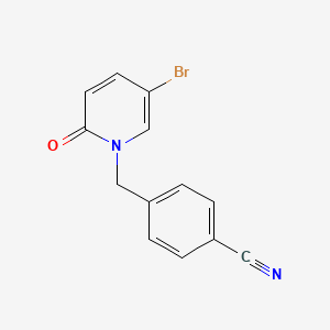 molecular formula C13H9BrN2O B7672936 4-[(5-Bromo-2-oxo-1(2H)-pyridinyl)methyl]benzonitrile 