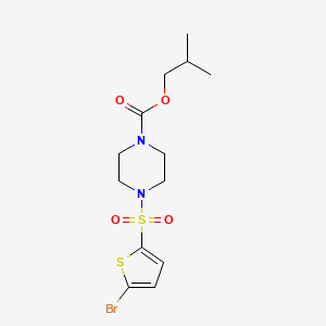 molecular formula C13H19BrN2O4S2 B7672950 2-Methylpropyl 4-(5-bromothiophen-2-yl)sulfonylpiperazine-1-carboxylate 