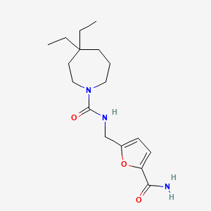 molecular formula C17H27N3O3 B7672961 N-[(5-carbamoylfuran-2-yl)methyl]-4,4-diethylazepane-1-carboxamide 