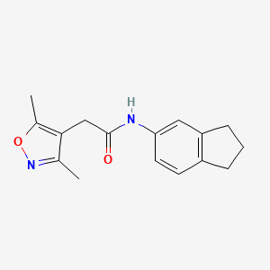 N-(2,3-dihydro-1H-inden-5-yl)-2-(3,5-dimethyl-1,2-oxazol-4-yl)acetamide