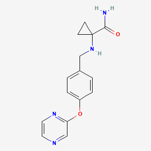 molecular formula C15H16N4O2 B7672976 1-[(4-Pyrazin-2-yloxyphenyl)methylamino]cyclopropane-1-carboxamide 