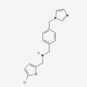 N-[(5-bromofuran-2-yl)methyl]-1-[4-(imidazol-1-ylmethyl)phenyl]methanamine