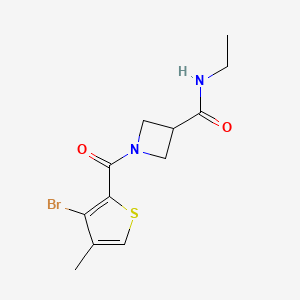 molecular formula C12H15BrN2O2S B7672991 1-(3-bromo-4-methylthiophene-2-carbonyl)-N-ethylazetidine-3-carboxamide 