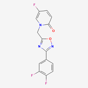 molecular formula C14H8F3N3O2 B7672993 1-[[3-(3,4-Difluorophenyl)-1,2,4-oxadiazol-5-yl]methyl]-5-fluoropyridin-2-one 