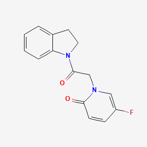 molecular formula C15H13FN2O2 B7672998 1-[2-(2,3-Dihydroindol-1-yl)-2-oxoethyl]-5-fluoropyridin-2-one 